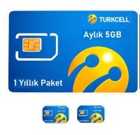 TÜRKCCEL M2M DATA SİM HAT 5GB AYLIK  12 AYLIK DATA HATTI 